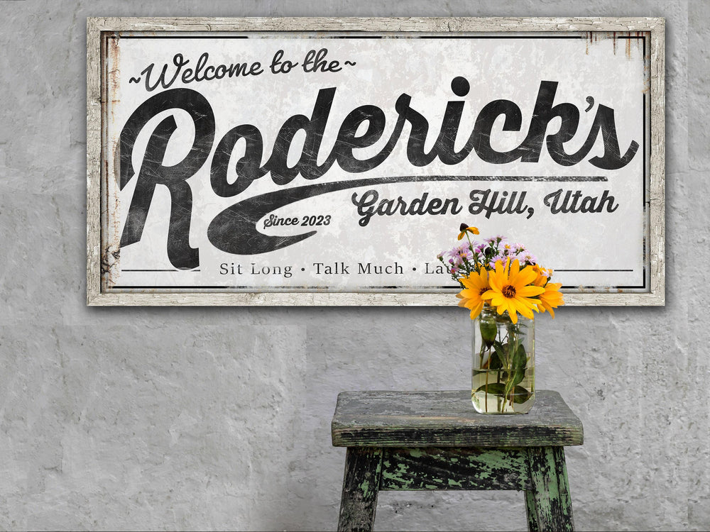 Personalized Family Name Sign - Metal or Canvas | Family Name Outdoor or Indoor | Large Custom Family Name Sign | Large Metal Wall Art