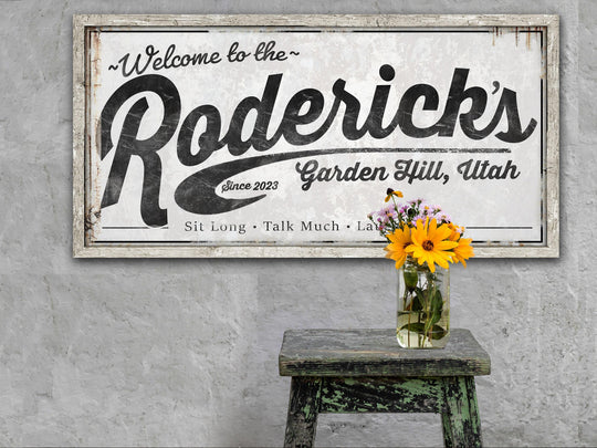Personalized Family Name Sign - Metal or Canvas | Family Name Outdoor or Indoor | Large Custom Family Name Sign | Large Metal Wall Art