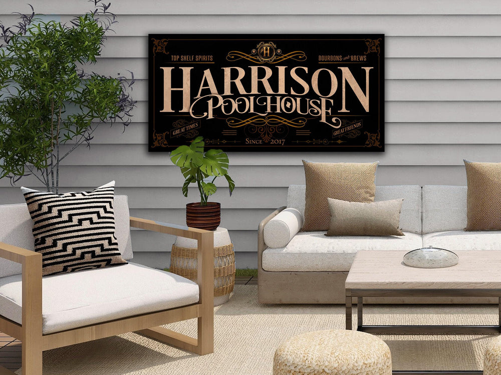 Pool House Sign | Personalized Pool House Sign | Pool Bar Sign | Family Name Sign | Family Bar Sign