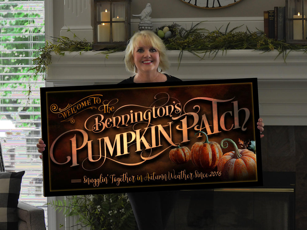 Pumpkin Patch Sign | Pumpkin Farm Sign | Personalized Fall Sign | Autumn Vintage Sign | Custom Family Name Fall Sign | Autumn Pumpkin Decor