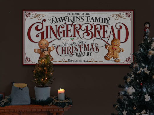 Gingerbread Christmas Sign | Gingerbread Decor Sign | Personalized Christmas Sign | Ginger Bread Christmas | Big Canvas | Big Metal Sign
