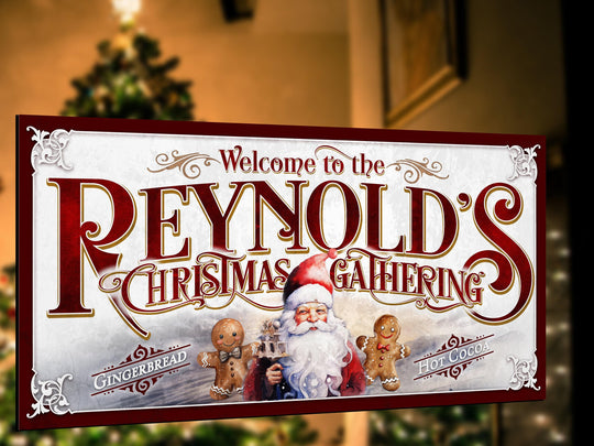 Personalized Christmas Gathering Place Sign | Santa Christmas Decor | Personalized Christmas Sign | Family Christmas Gathering Place Sign