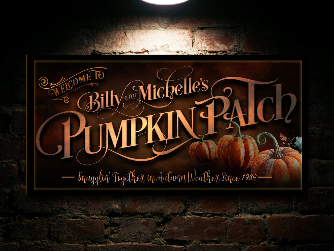 Pumpkin Patch Sign | Pumpkin Farm Sign | Personalized Fall Sign | Autumn Vintage Sign | Custom Family Name Fall Sign | Autumn Pumpkin Decor