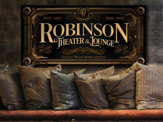 Personalized Steampunk Sign - Metal or Canvas! | Custom Steampunk Theater Sign | Home Theater Sign | Game Room Decor | Customized Steampunk