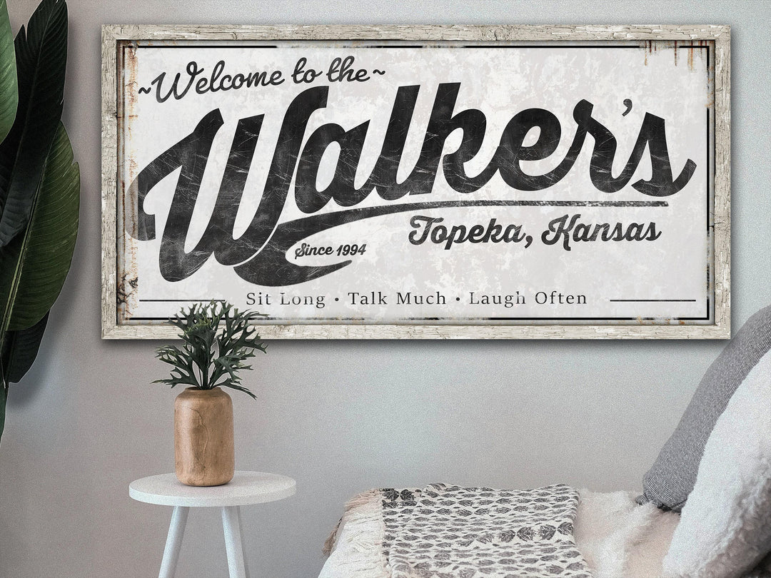 Personalized Family Name Sign - Metal or Canvas | Family Name Outdoor or Indoor | Large Custom Family Name Sign | Large Metal Wall Art