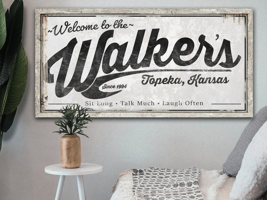 Personalized Family Name Sign - Metal or Canvas | Family Name Outdoor or Indoor | Large Custom Family Name Sign | Large Metal Wall Art
