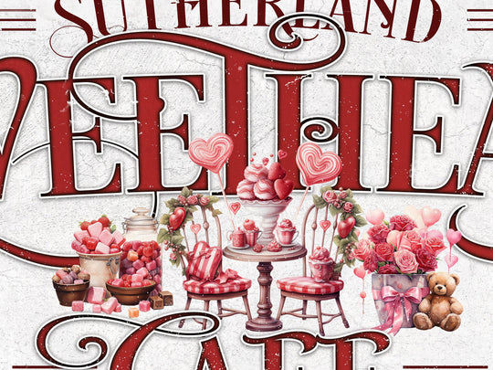 Rustic Name Sweetheart Cafe Valentine's Day Sign | Valentine Decor | Personalized Sweetheart Sign | Valentine's Sign | Valentine's Day Sign