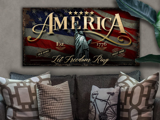 4th of July Sign | Patriotic America Sign | 1776 Decor | Patriotic Decor | Summer Wall Decor | Independence Day Sign