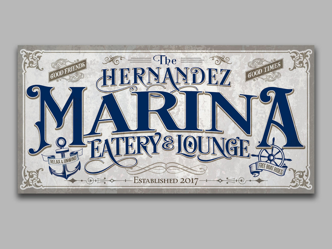 Personalized Family Lake House Sign | Custom Family Name Marina Sign | Family Marina Lake House | Summer Lake House Decor | Custom Lake Sign