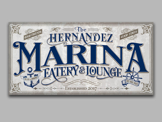 Personalized Family Lake House Sign | Custom Family Name Marina Sign | Family Marina Lake House | Summer Lake House Decor | Custom Lake Sign