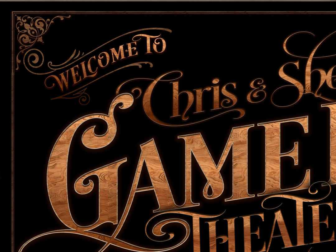 Personalized Game Room Sign - Metal or Canvas! | Custom Game Room Theater Sign | Farmhouse Sign | Game Room Bar Decor | Custom Theater Sign