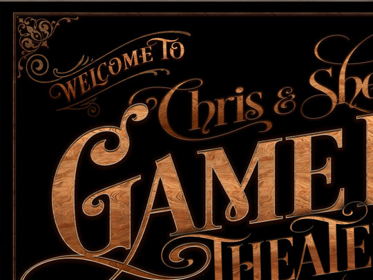 Personalized Game Room Sign - Metal or Canvas! | Custom Game Room Theater Sign | Farmhouse Sign | Game Room Bar Decor | Custom Theater Sign