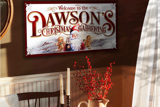 Personalized Family Christmas Gathering Place Sign.