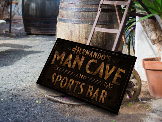 Primitive Man Cave and Sports Bar Sign
