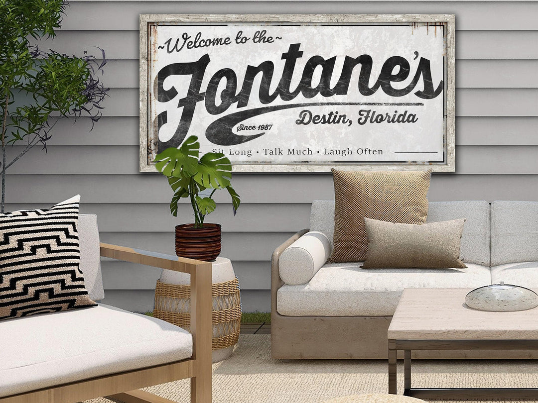 Personalized Family Name Sign - Metal or Canvas | Family Name Outdoor or Indoor | Large Custom Family Name Sign | Large Metal Wall Art