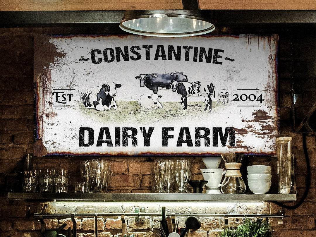 Primitive Holstein Dairy Farm Sign | Last Name Dairy Farm Sign | Farmhouse Sign | Cattle Farm Sign | Cattle Ranch Sign | Distressed Sign