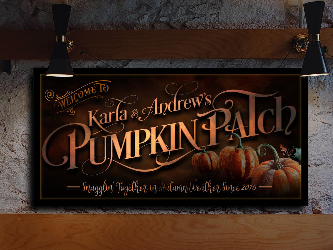 Pumpkin Patch Sign | Pumpkin Farm Sign | Personalized Fall Sign | Autumn Vintage Sign | Custom Family Name Fall Sign | Autumn Pumpkin Decor