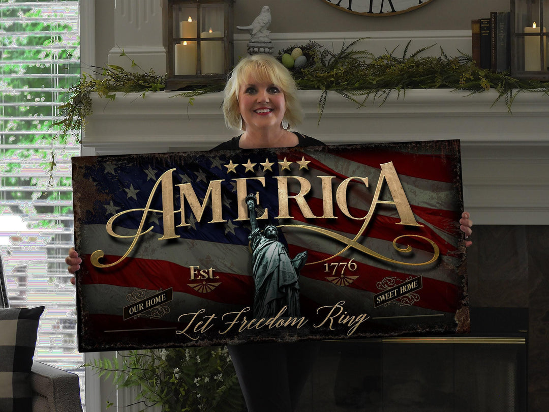 4th of July Sign | Patriotic America Sign | 1776 Decor | Patriotic Decor | Summer Wall Decor | Independence Day Sign