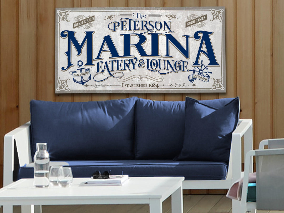 Personalized Family Lake House Sign | Custom Family Name Marina Sign | Family Marina Lake House | Summer Lake House Decor | Custom Lake Sign
