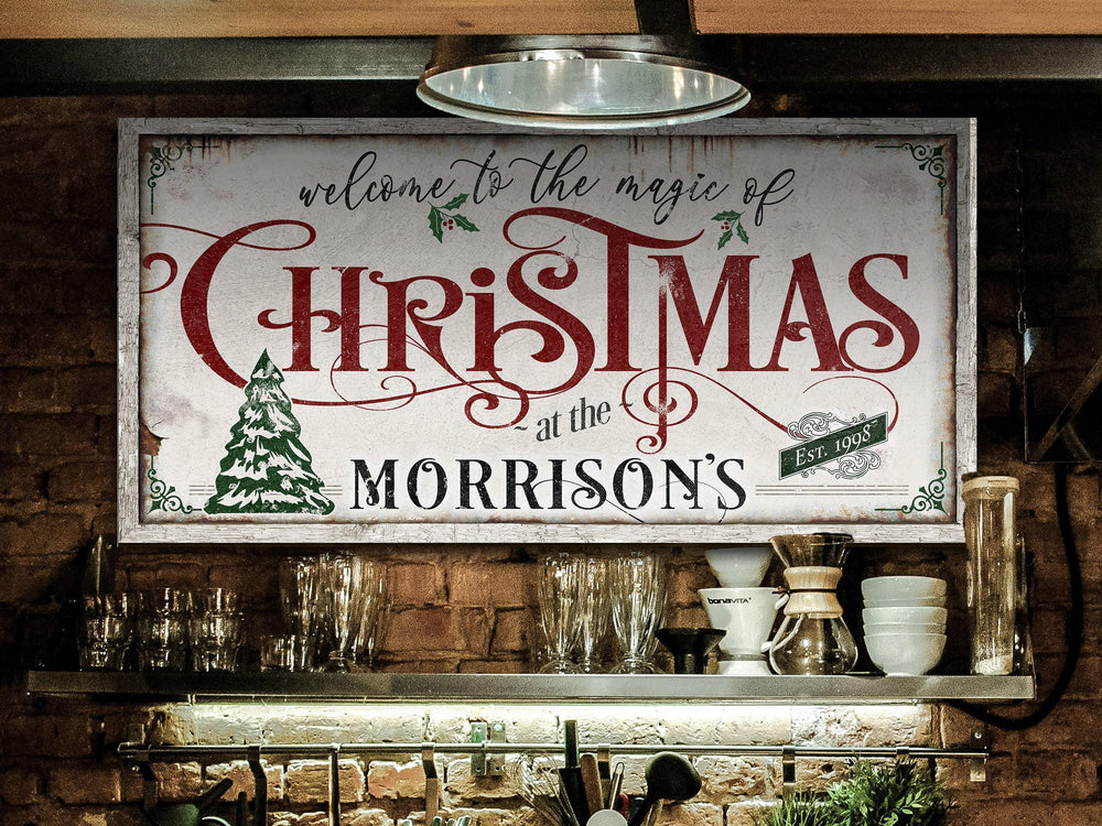 Farmhouse Christmas Sign | Personalized Christmas Decor Sign | Rustic Christmas Sign | Farmhouse Christmas | Large Canvas | Large Metal