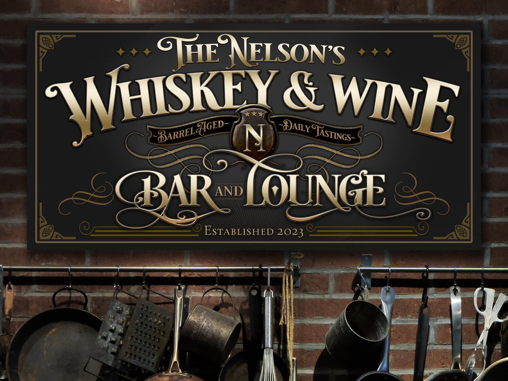 Whiskey and Wine Bar Sign | Whiskey Bar Sign | Wine Bar Sign | Personalized Whiskey Bar Decor | Personalized Whiskeyand Wine Bar Sign