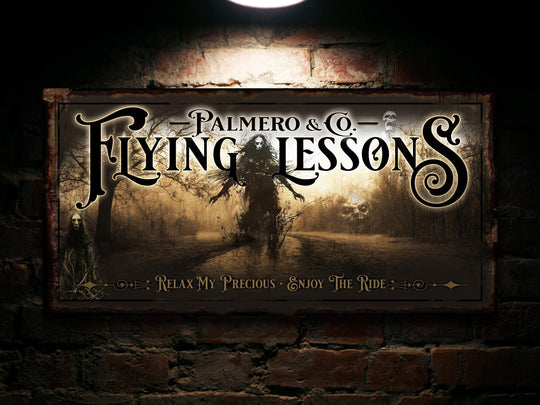 Personalized Halloween Sign | Creepy Halloween Sign | Spooky Sign | Scary Halloween Sign | All Hallows' Eve | Custom Flying Lessons Sign