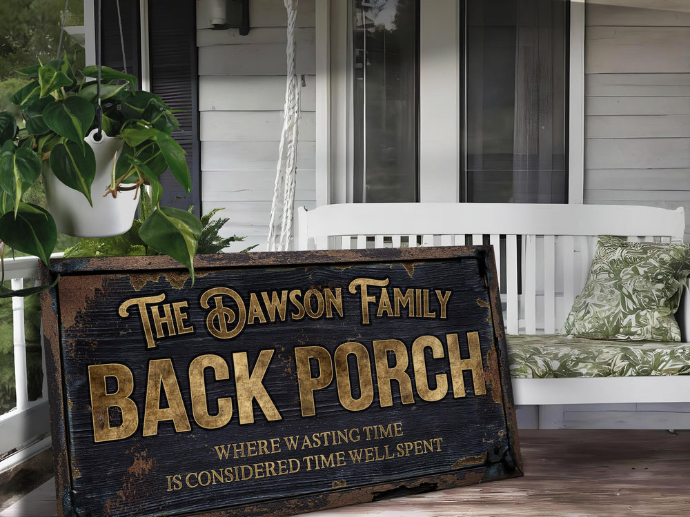 Porch Signs, Porch Sign, Porch Decor , Porch Leaner, Back Porch Sign, Personalized Back Porch Sign, Wasting Time Sign for Porch Decor