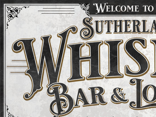 Personalized Whiskey Bar & Lounge Sign | Customized Bar Sign | Large Personalized Whiskey Bar Lounge Sign | Large Metal or Canvas Wall Art