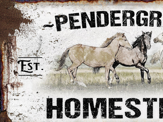 Primitive Horse Farm & Ranch Sign | Last Name Homestead Sign | Farmhouse Sign | Horse Farm Sign | Horse Ranch Sign | Distressed Sign