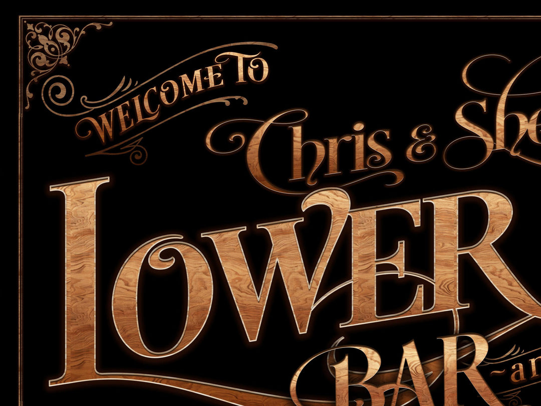 Personalized Lower Level Bar Sign - Metal or Canvas! | Custom Bar Sign | Modern Farmhouse Sign | Basement Bar Decor | Custom Basement Sign