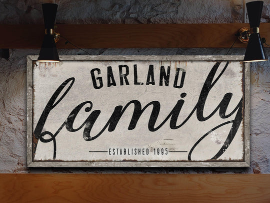 Family Last Name Sign | Last Name Est Date | Modern Farmhouse Personalized Home Decor on Rustic Large Metal or Canvas | Vintage Home Decor