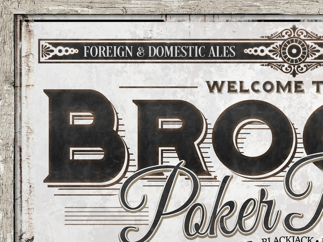 Personalized Poker Room Sign - Metal or Canvas | Custom Poker Sign | Personalized Family Card Playing Poker Sign | Large Metal Wall Art