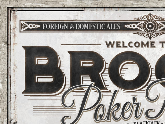 Personalized Poker Room Sign - Metal or Canvas | Custom Poker Sign | Personalized Family Card Playing Poker Sign | Large Metal Wall Art