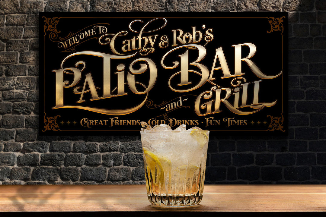 Personalized Patio Bar & Grill Sign