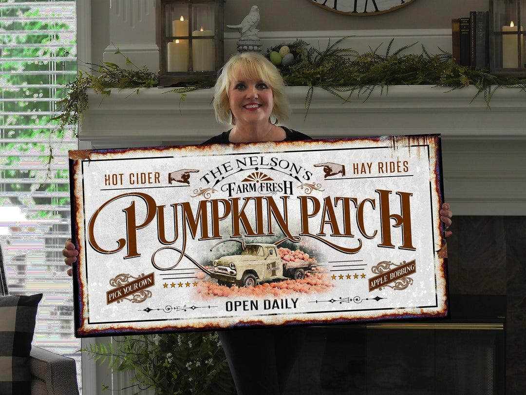 Pumpkin Patch Sign | Pumpkin Farm Sign | Rustic Fall Decor | Autumn Vintage Sign | Farm Wall Decor | Distressed Fall Pumpkin Sign