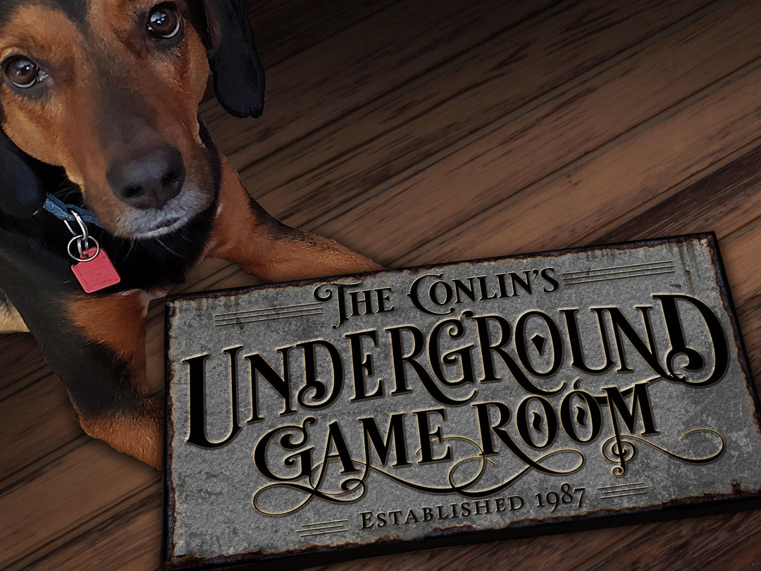 Basement Game Room Sign | Personalized Game Room Sign | Lower Level Sign | Man Cave Decor | Customized Game Room Sign for Lower Level