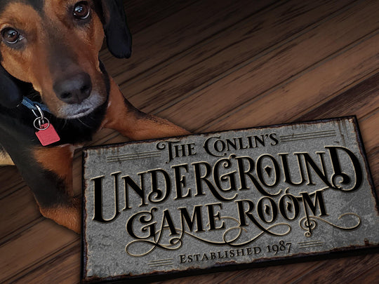 Basement Game Room Sign | Personalized Game Room Sign | Lower Level Sign | Man Cave Decor | Customized Game Room Sign for Lower Level