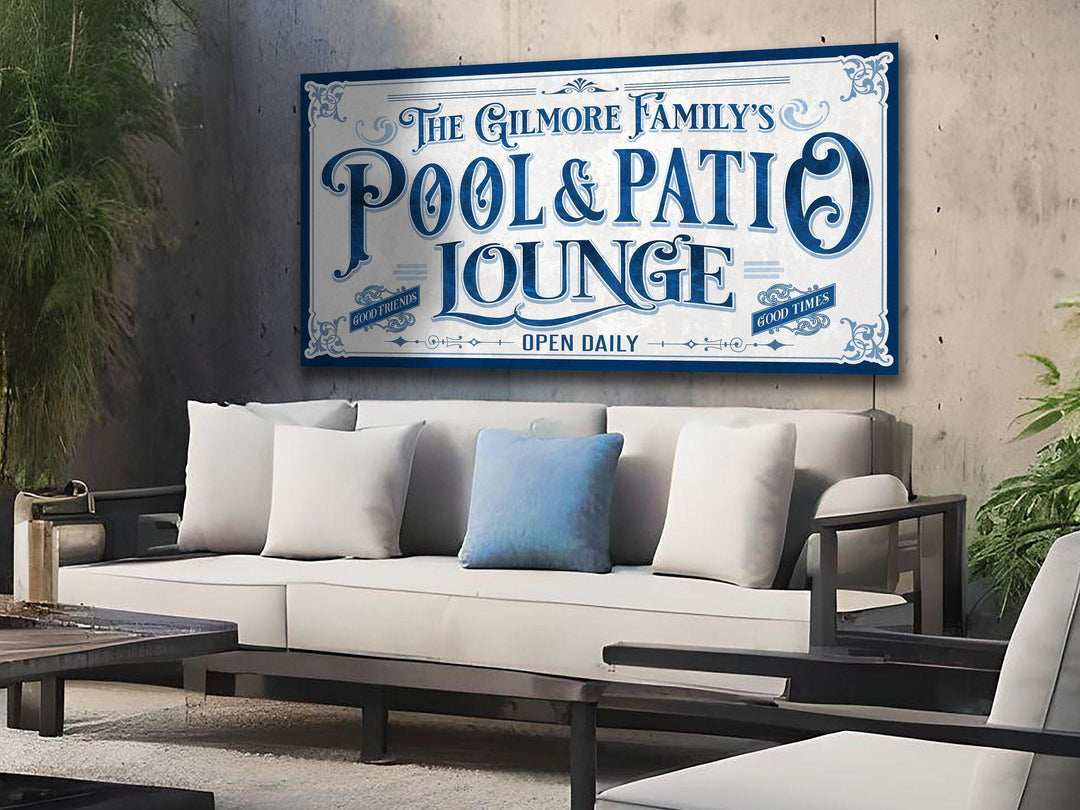 Personalized Pool Lounge and Pool Bar Sign