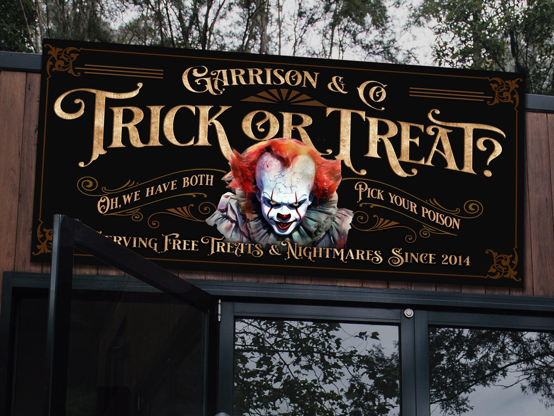 Personalized Halloween Pennywise Sign | Creepy Pennywise Sign | Spooky Sign | Scary Halloween Sign | All Hallows' Eve | It Clown Sign