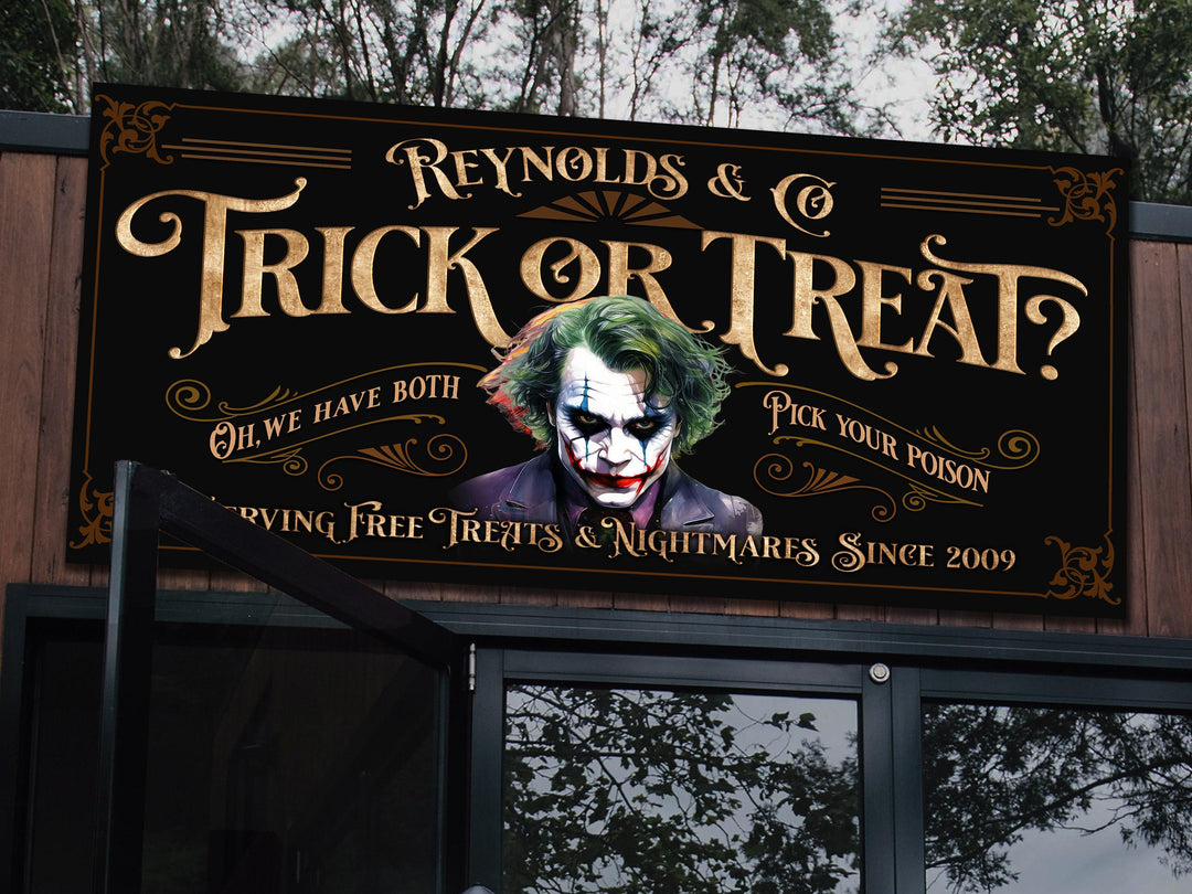 Personalized Halloween Joker Sign | Creepy Joker Sign | Spooky Sign | Scary Halloween Sign | All Hallows' Eve | Joker Halloween Sign