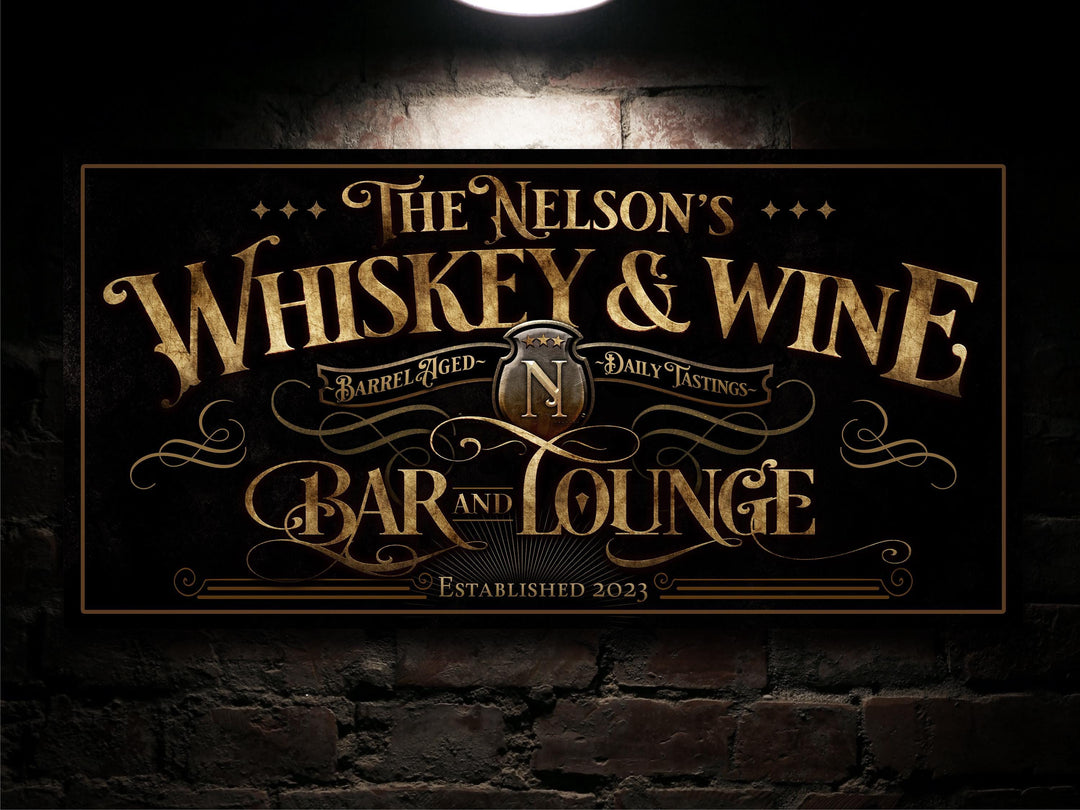 Rustic Whiskey and Wine Bar Sign | Whiskey Bar Sign | Wine Bar Sign | Personalized Whiskey Bar Decor | Personalized Whiskey and Wine Bar