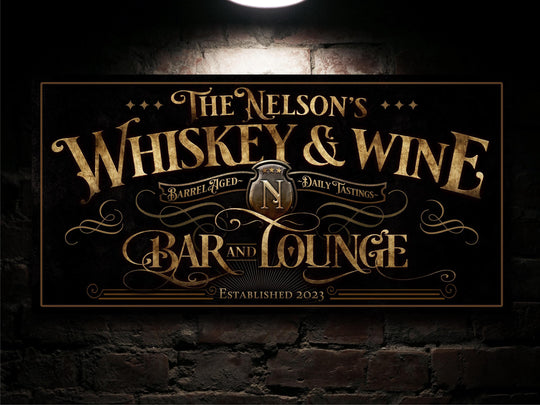 Rustic Whiskey and Wine Bar Sign | Whiskey Bar Sign | Wine Bar Sign | Personalized Whiskey Bar Decor | Personalized Whiskey and Wine Bar