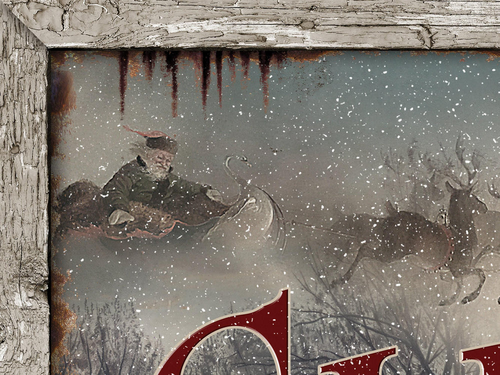 Sleigh Rides Sign | Vintage Christmas Decor Sign | Personalized Christmas Sign | Farmhouse Christmas | Farm Wall Decor | Distressed Sign