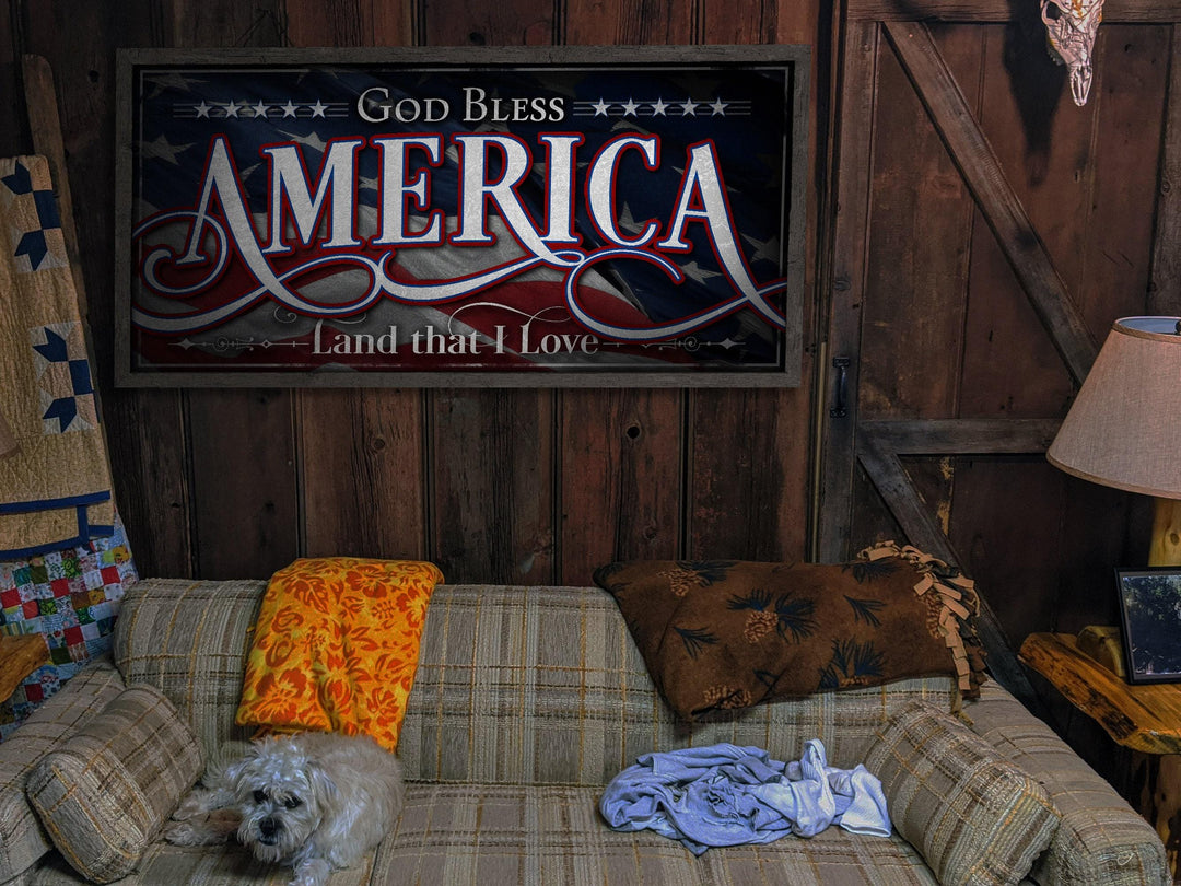 God Bless America Sign, Fourth of July Sign, 4th of July Decor, Patriotic Decor, Farmhouse Wall Art, Independence Day Sign, Summer Decor