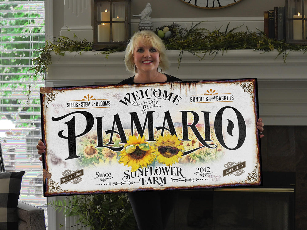 Personalized Sunflower Sign | Spring Sunflower Sign | Cute Sunflower Decor | Spring Home Decor | Spring Wall Decor | Rustic Spring Decor