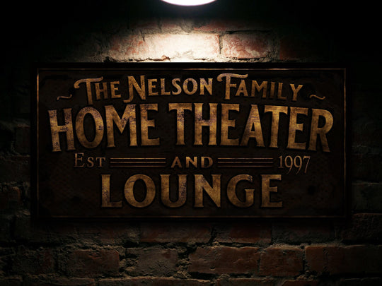 Primitive Home Theater and Lounge Sign | Personalized Theater Lounge Sign | Family Theater Sign | Family Name Sign | Home Theater Sign
