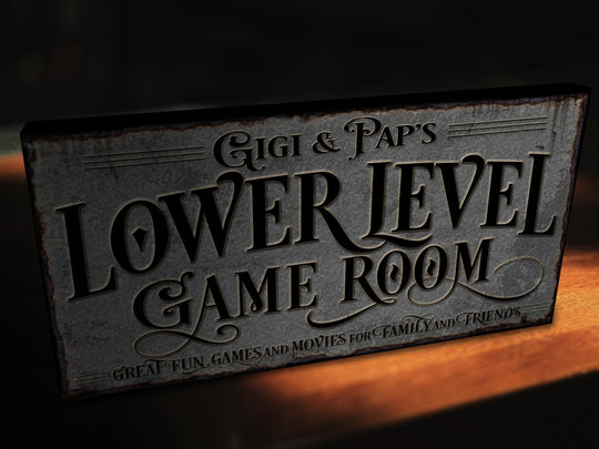 Lower Level Game Room Sign | Personalized Game Room Sign | Lower Level Sign | Man Cave Decor | Customized Game Room Sign for Lower Level