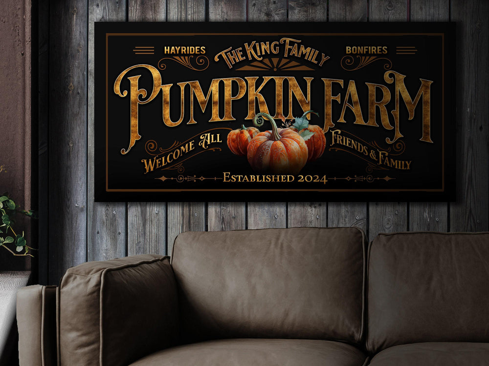 Pumpkin Farm Sign | Pumpkin Patch Sign | Vintage Texture Fall Decor | Autumn Vintage Sign | Farmhouse Wall Decor | Vintage Personalized Sign