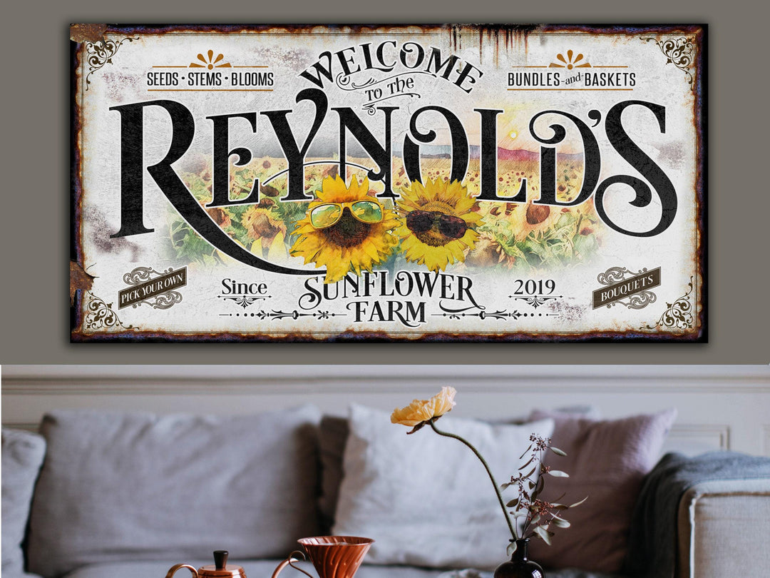 Personalized Sunflower Sign | Spring Sunflower Sign | Cute Sunflower Decor | Spring Home Decor | Spring Wall Decor | Rustic Spring Decor