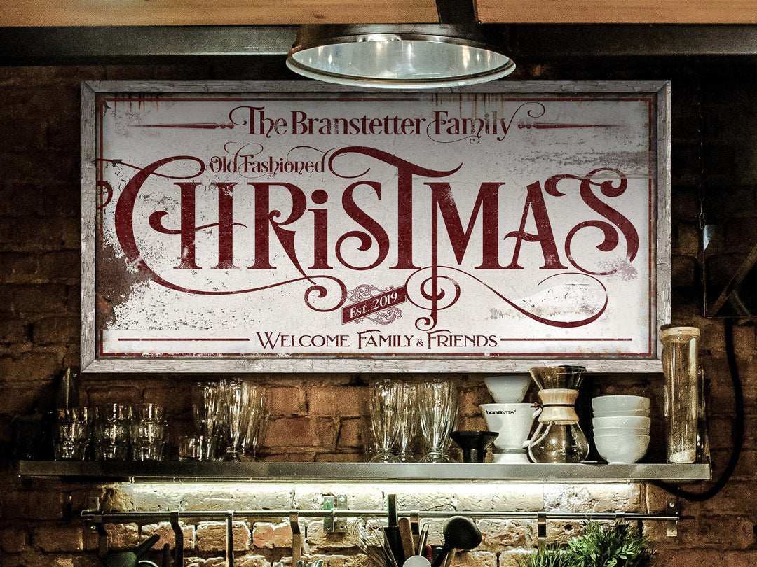 Primitive Christmas Sign | Personalized Christmas Decor Sign | Rustic Christmas Sign | Farmhouse Christmas | Large Canvas | Large Metal